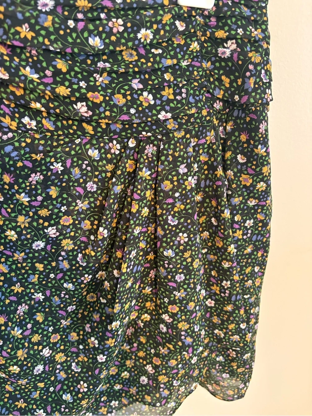 Zara Floral Print Black Mini Skirt
